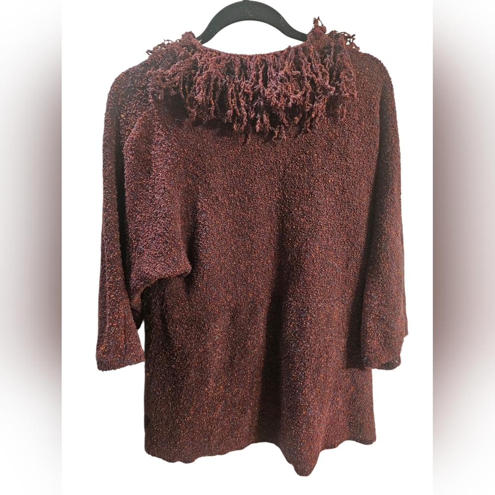 Notations Maroon Textured Cardigan - Picture 2 of 4